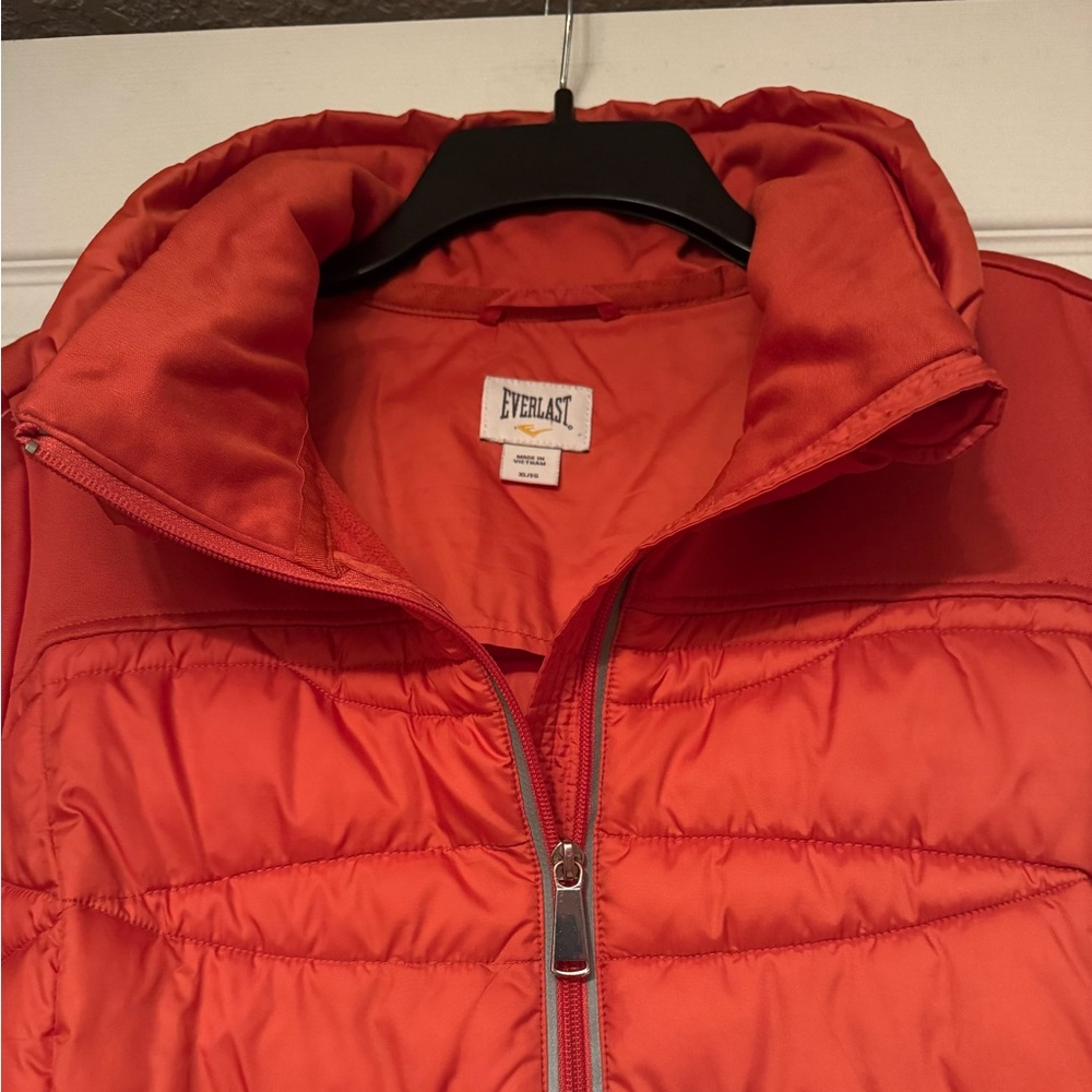 Everlast Women's Sz XL Orange Puffer Runners Jacket w/ thumb holes, reflective - Picture 3 of 12